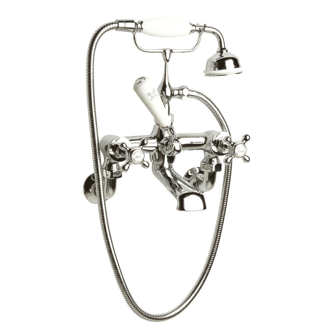 Claremont Topaz Crosshead Wall Mounted Bath Shower Mixer Tap
