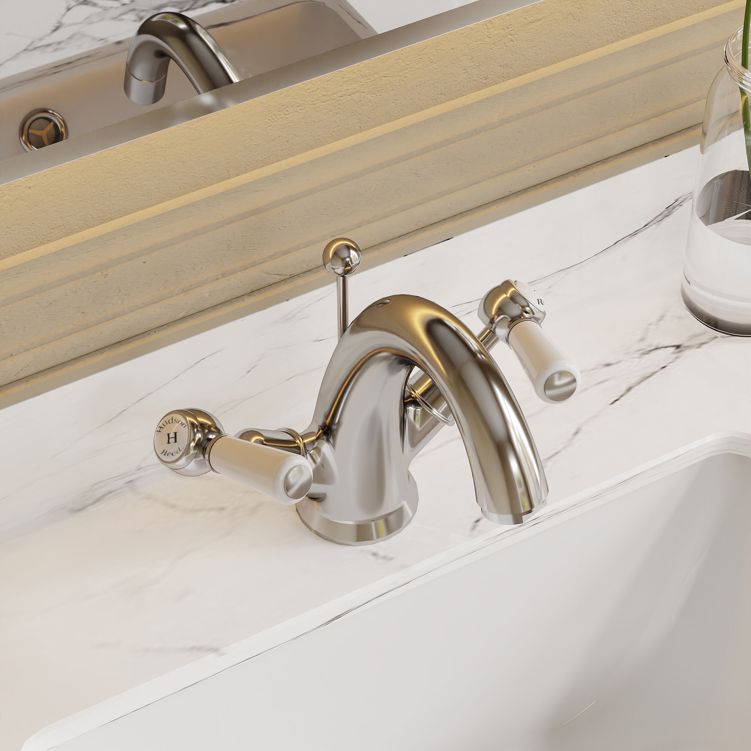 Claremont Topaz Dual Lever Mono Basin Mixer Tap with Pop Up Waste