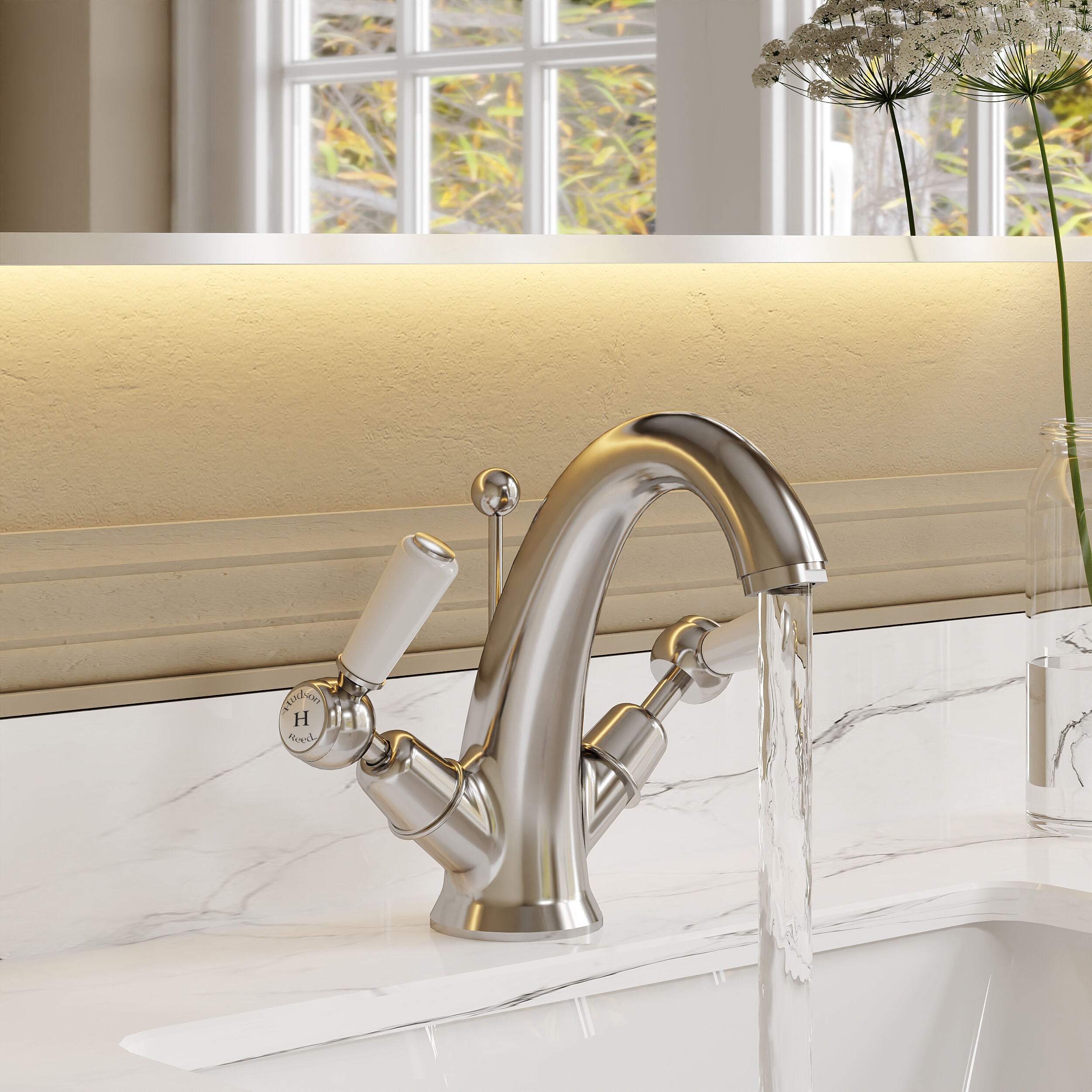 Claremont Topaz Dual Lever Mono Basin Mixer Tap with Pop Up Waste