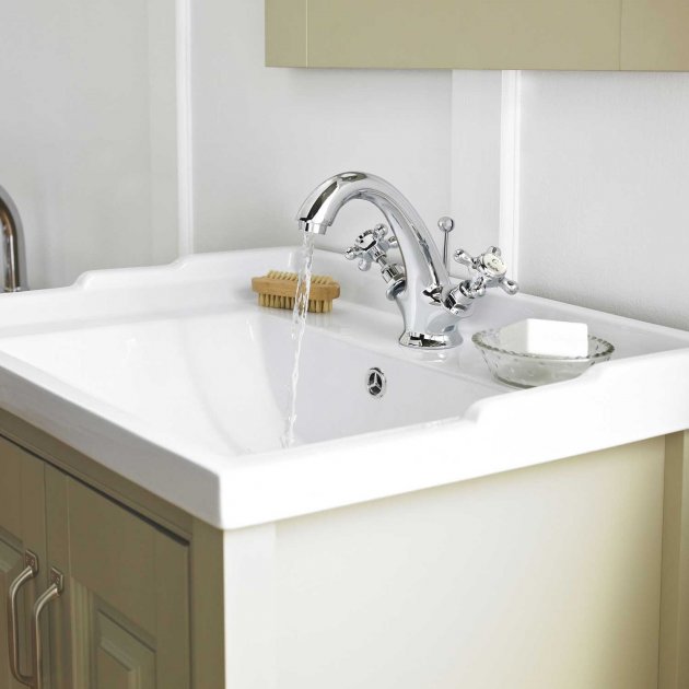 Claremont Topaz Hexagonal Collar Mono Basin Mixer Tap with Pop Up Waste
