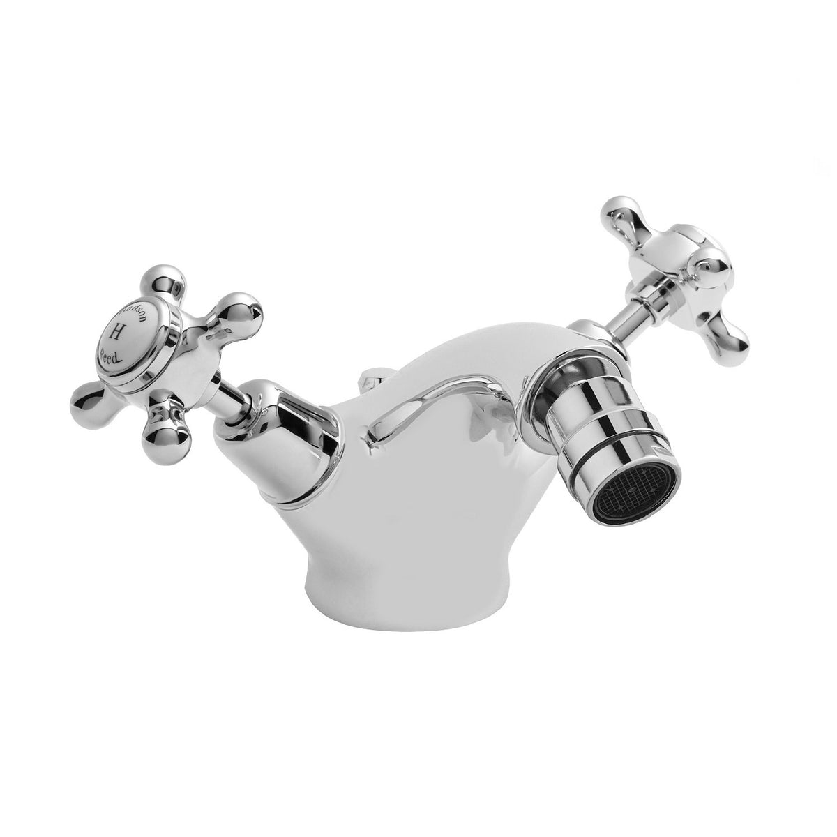 Claremont Dome Collar Crosshead Handle Bidet Mixer Tap With Waste
