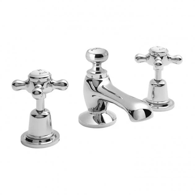 Claremont Topaz 3-Hole Deck Mounted Basin Mixer Tap with Pop Up Waste