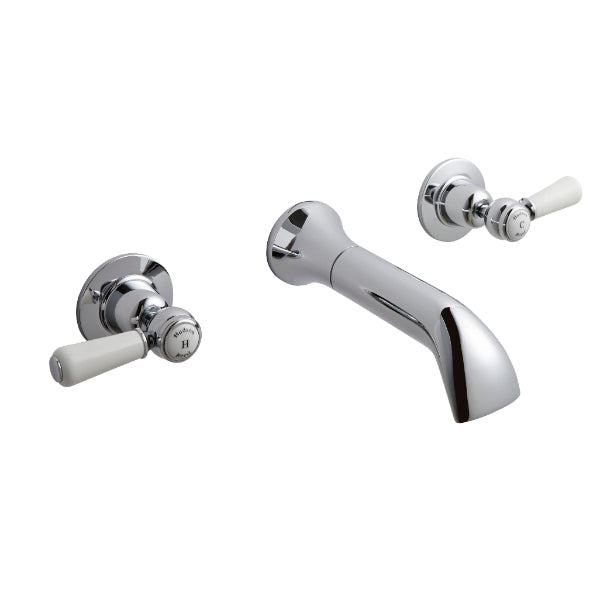 Claremont Dome Collar Lever Wall Mounted Bath Filler Tap