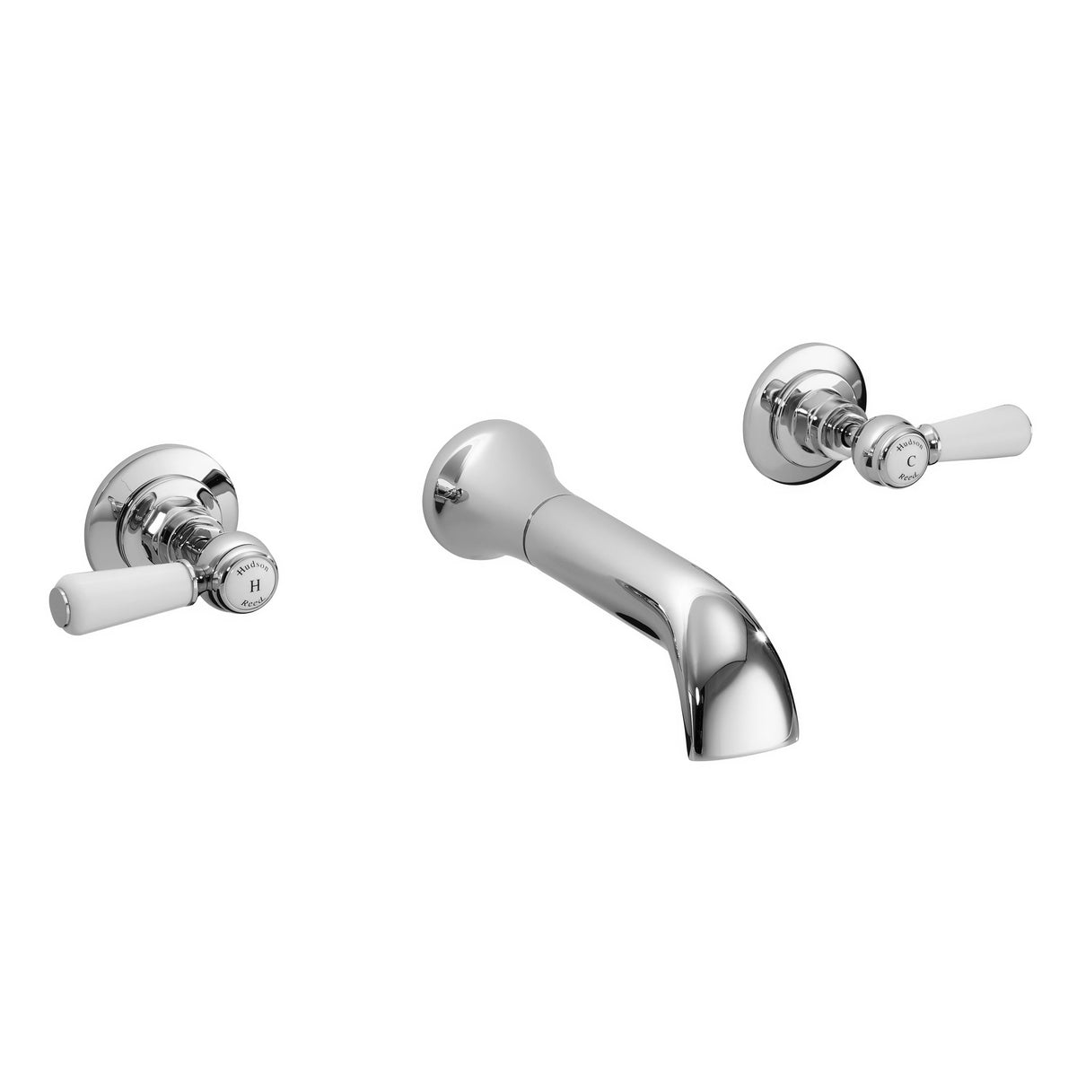 Claremont Topaz 3 Hole Dual Lever Wall Mounted Bath Filler Tap