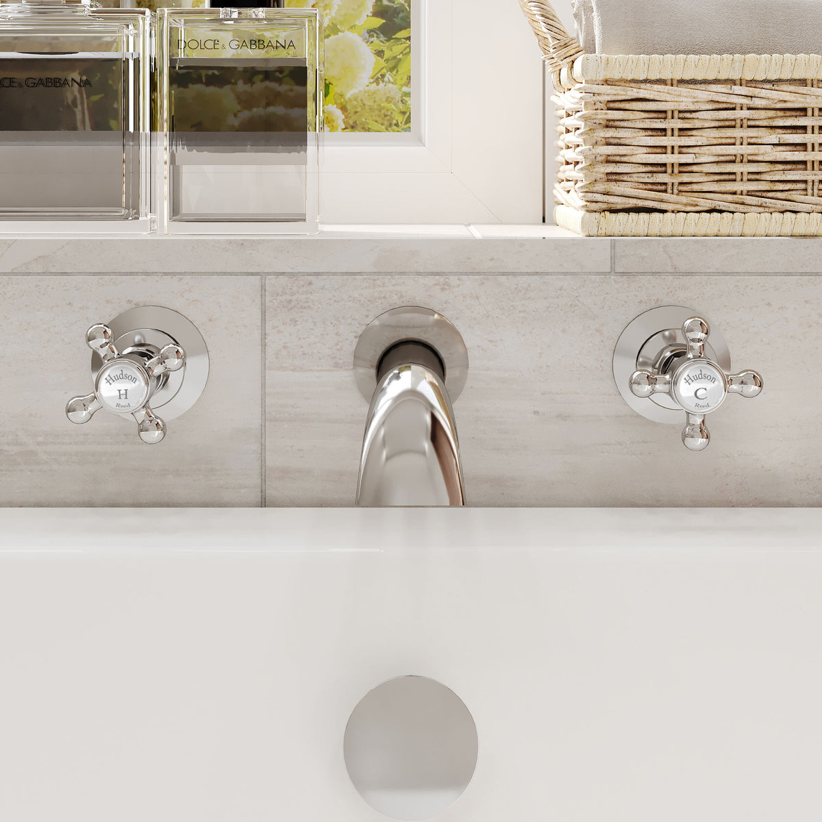 Claremont Topaz Crosshead 3 Hole Wall Mounted Bath Filler Tap