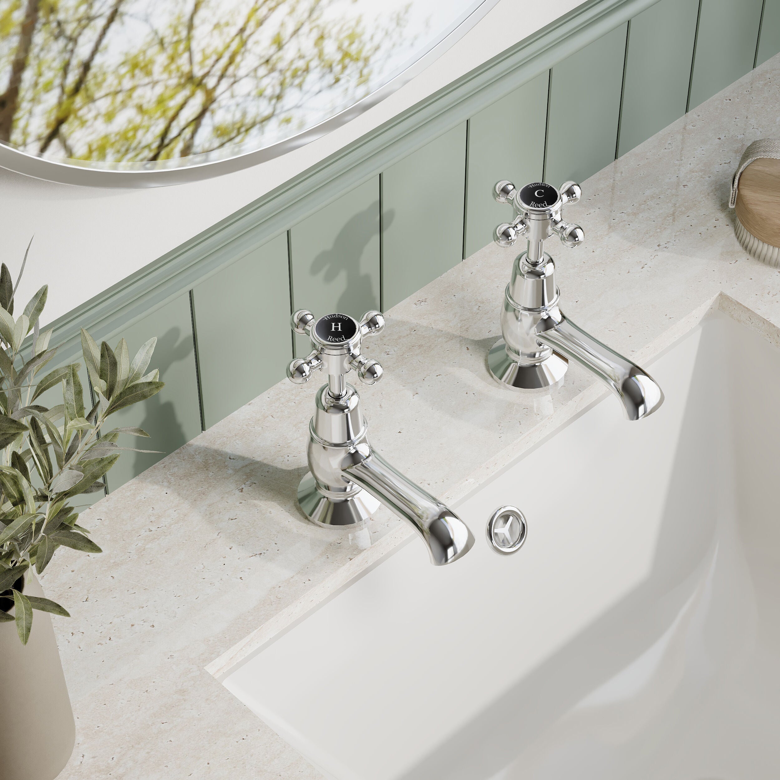 Claremont Topaz Dome Basin Taps Pair