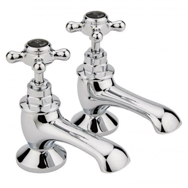 Claremont Topaz Hexagonal Crosshead Basin Taps Pair