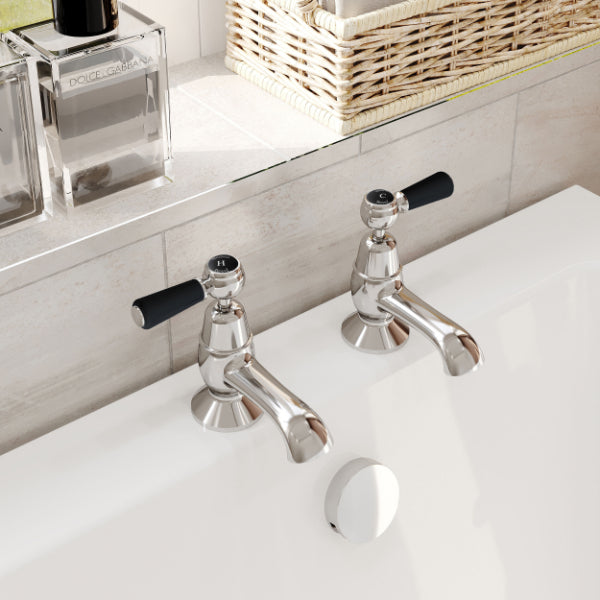 Claremont Dome Collar Lever Bath Pillar Taps