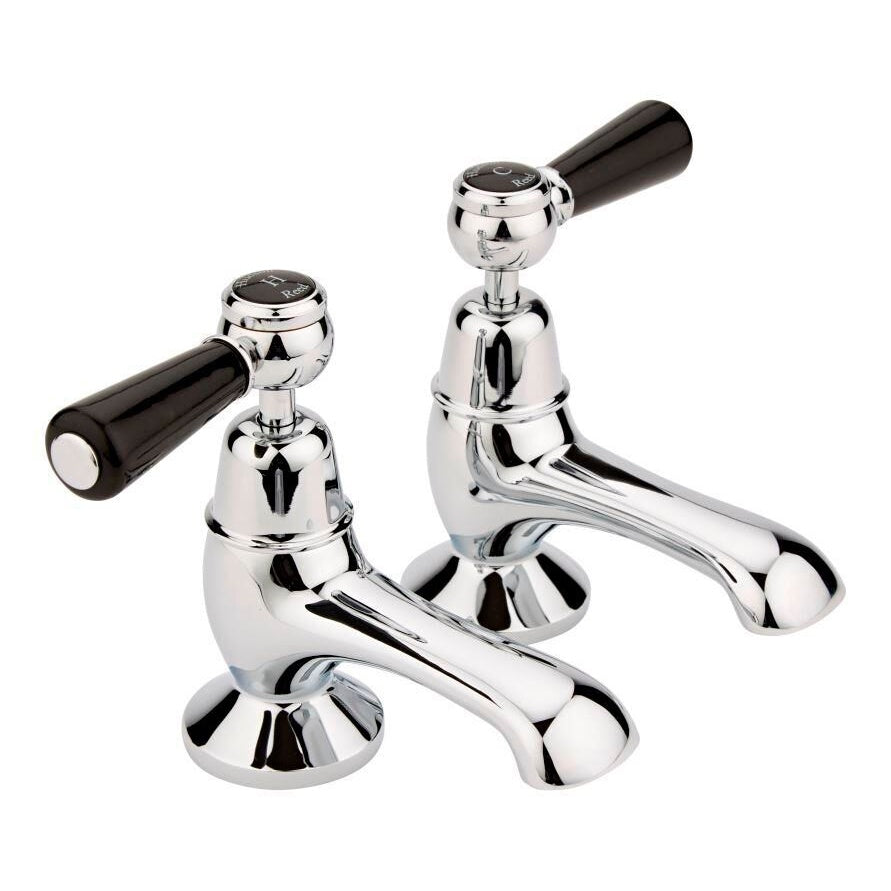 Claremont Topaz Dome Collar Lever Bath Pillar Taps