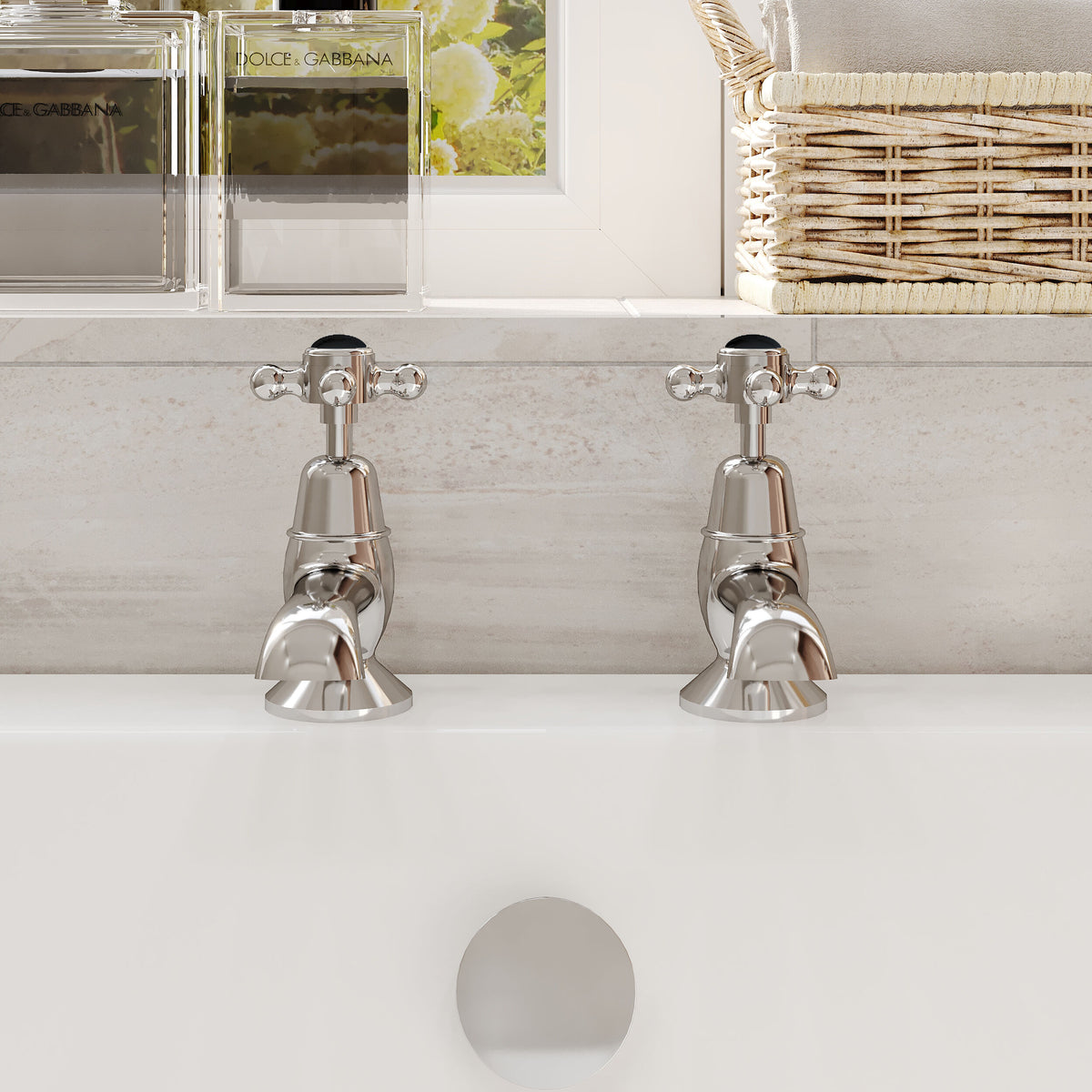 Claremont Topaz Dome Bath Pillar Taps