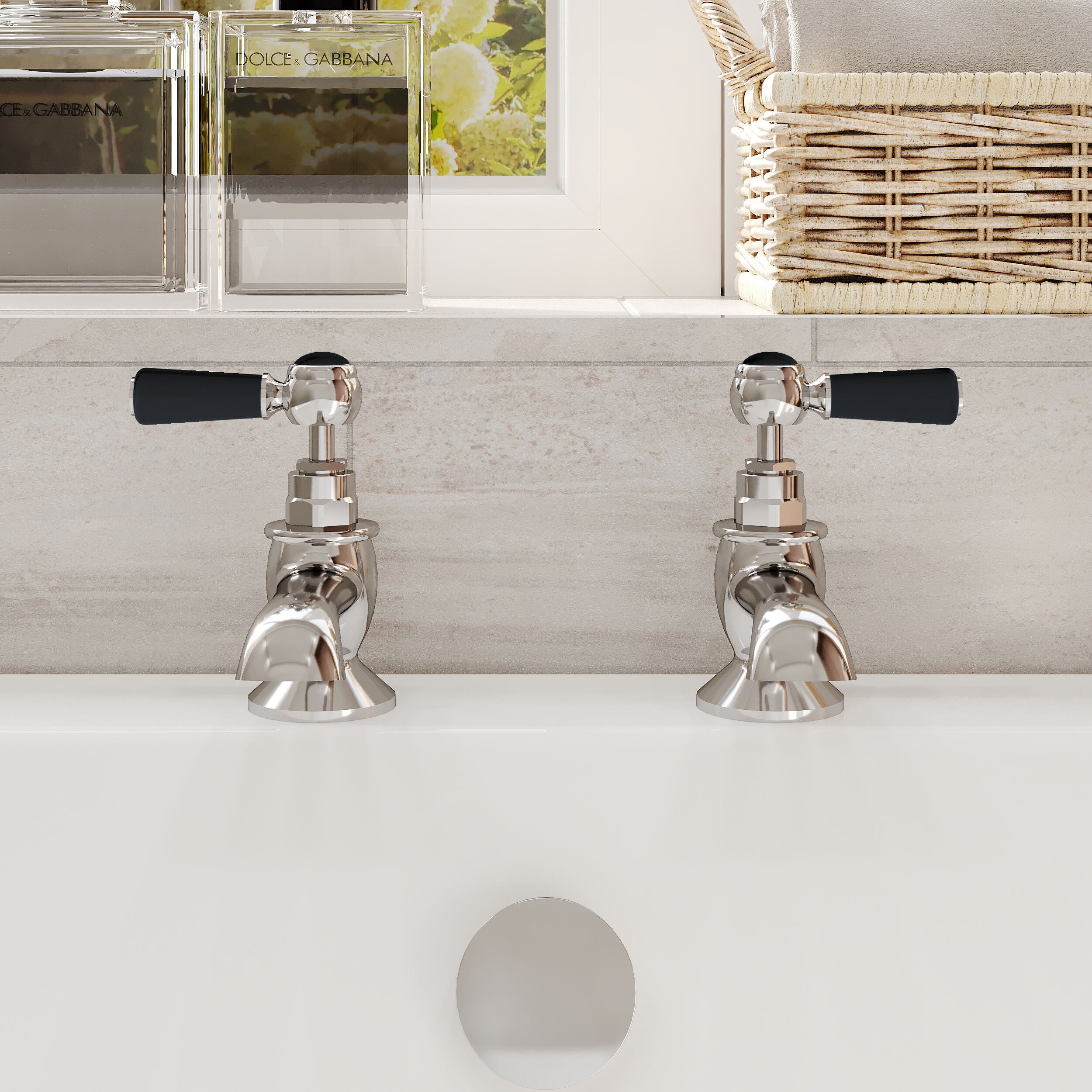 Claremont Topaz Lever Bath Pillar Taps