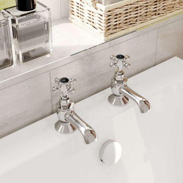 Claremont Hexagonal Crosshead Bath Pillar Taps