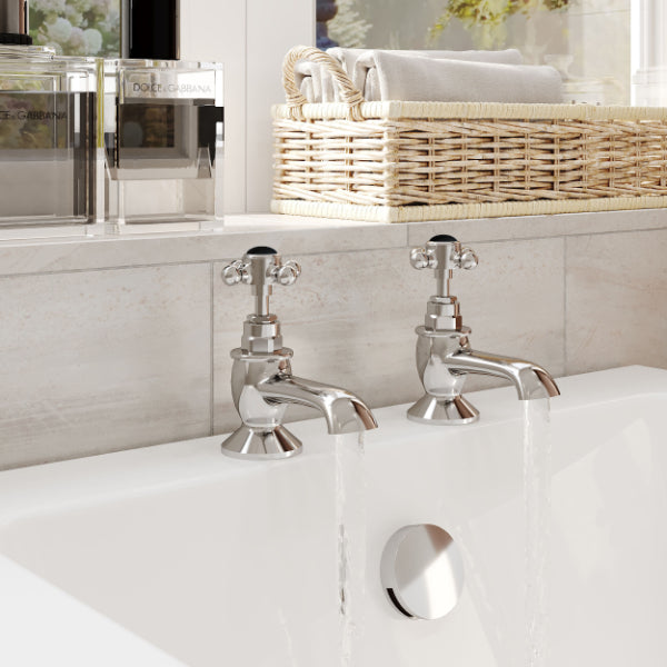 Claremont Hexagonal Crosshead Bath Pillar Taps