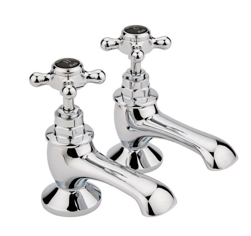 Claremont Topaz Hexagonal Crosshead Bath Taps