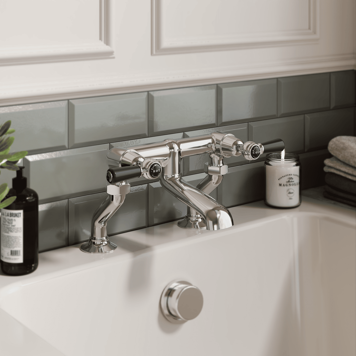 Claremont Topaz Deck Mounted Lever Bath Filler Tap