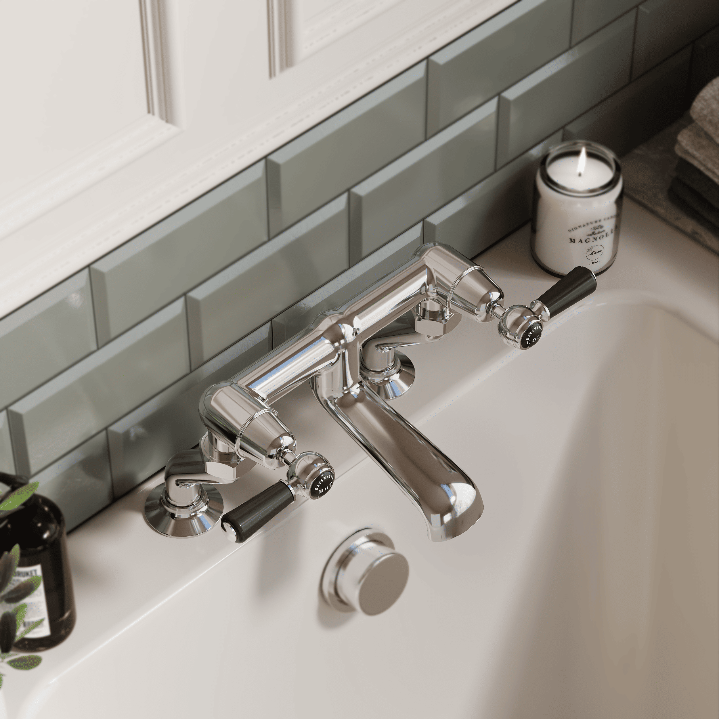 Claremont Topaz Deck Mounted Lever Bath Filler Tap