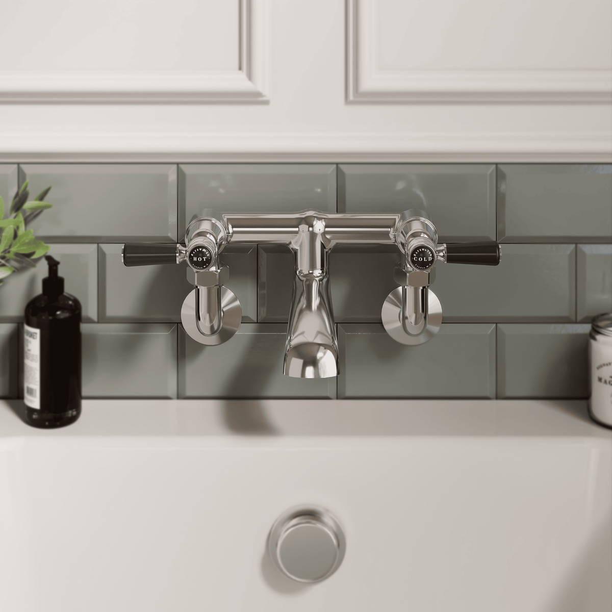 Claremont Topaz Wall Mounted Lever Bath Filler Tap