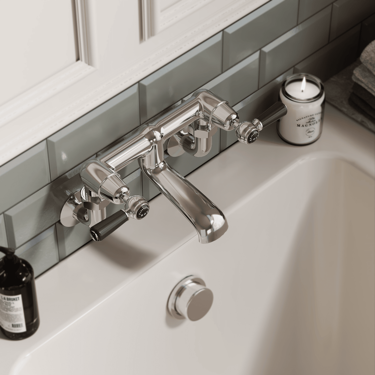 Claremont Topaz Wall Mounted Lever Bath Filler Tap