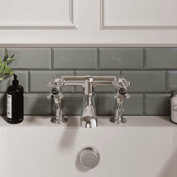Claremont Crosshead Deck Mounted Bath Filler Tap