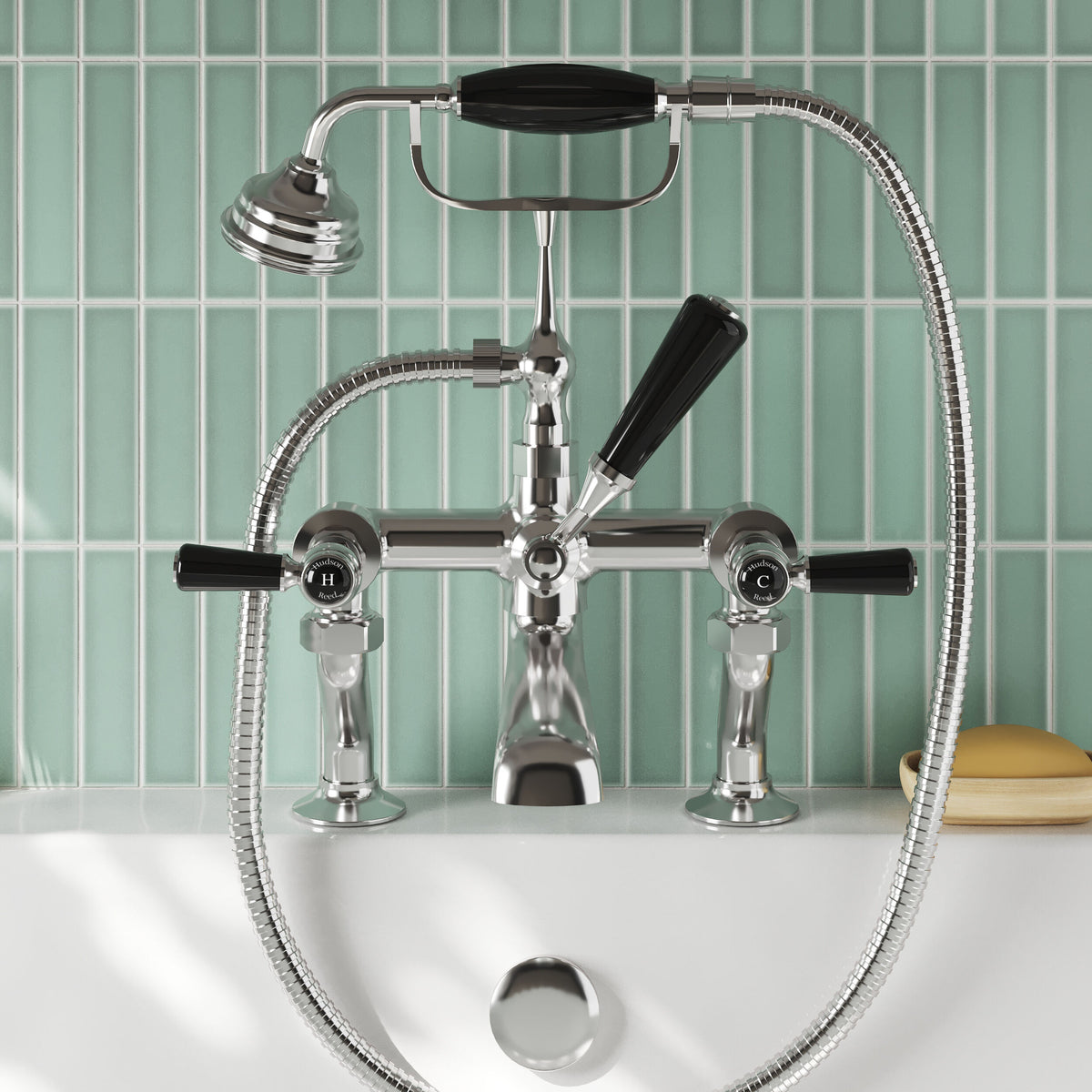 Claremont Topaz Deck Mounted Bath Shower Mixer Tap
