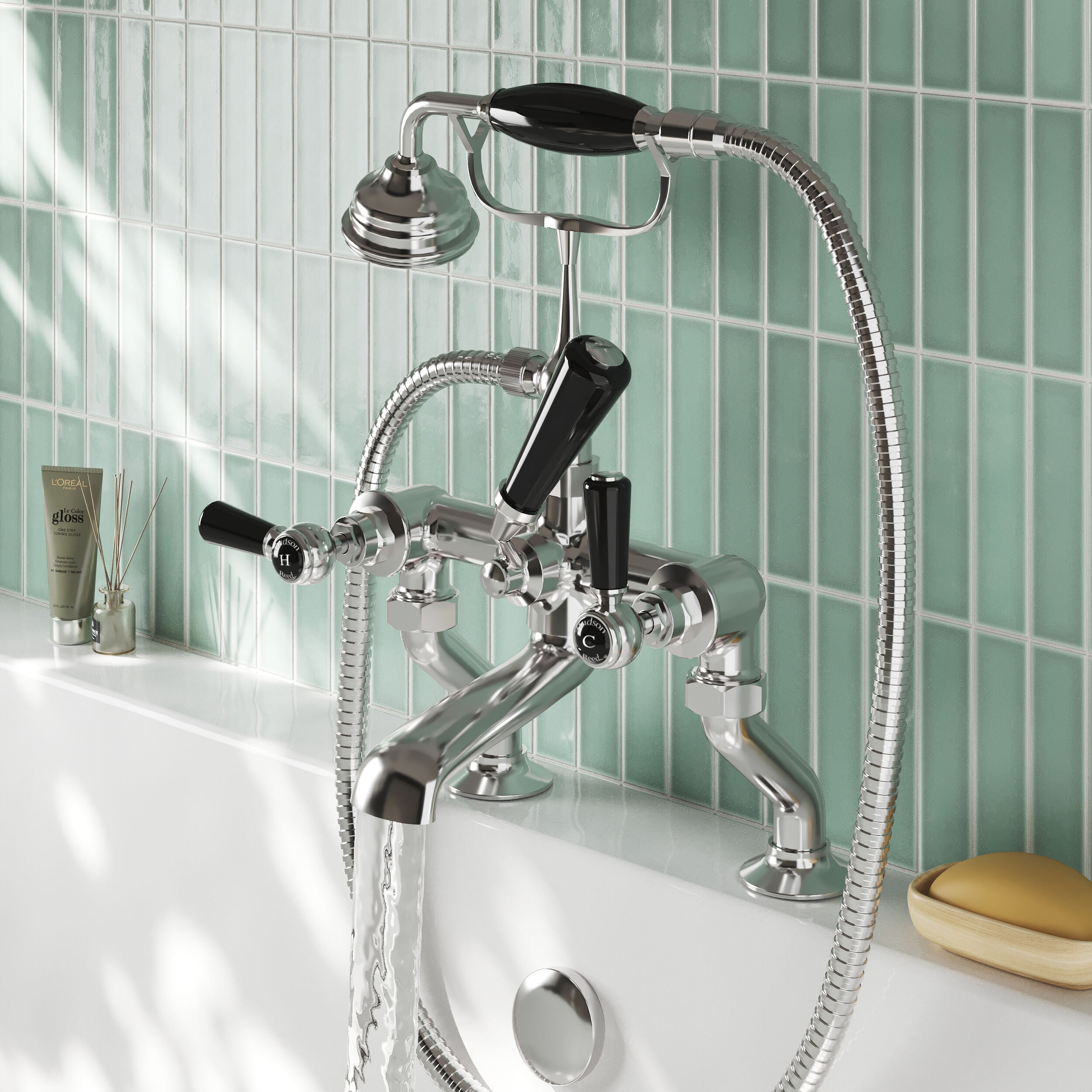 Claremont Topaz Deck Mounted Bath Shower Mixer Tap