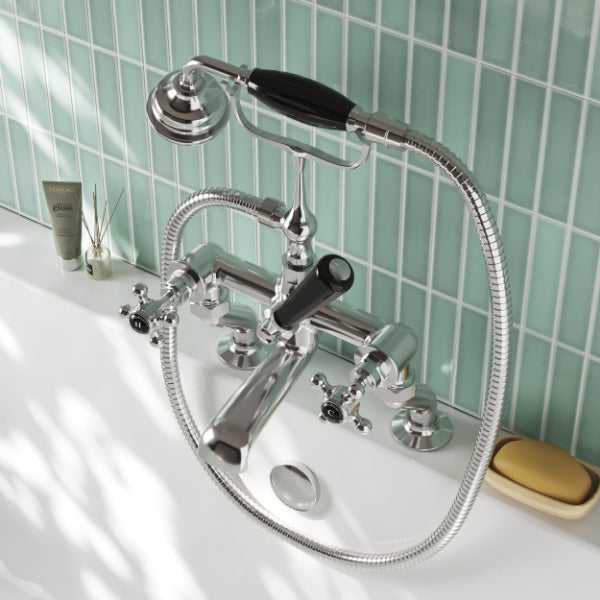 Claremont Crosshead Deck Mounted Bath Shower Mixer Tap