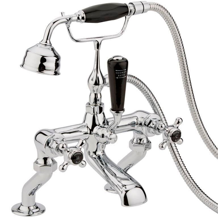 Claremont Topaz Crosshead Deck Mounted Bath Shower Mixer Tap