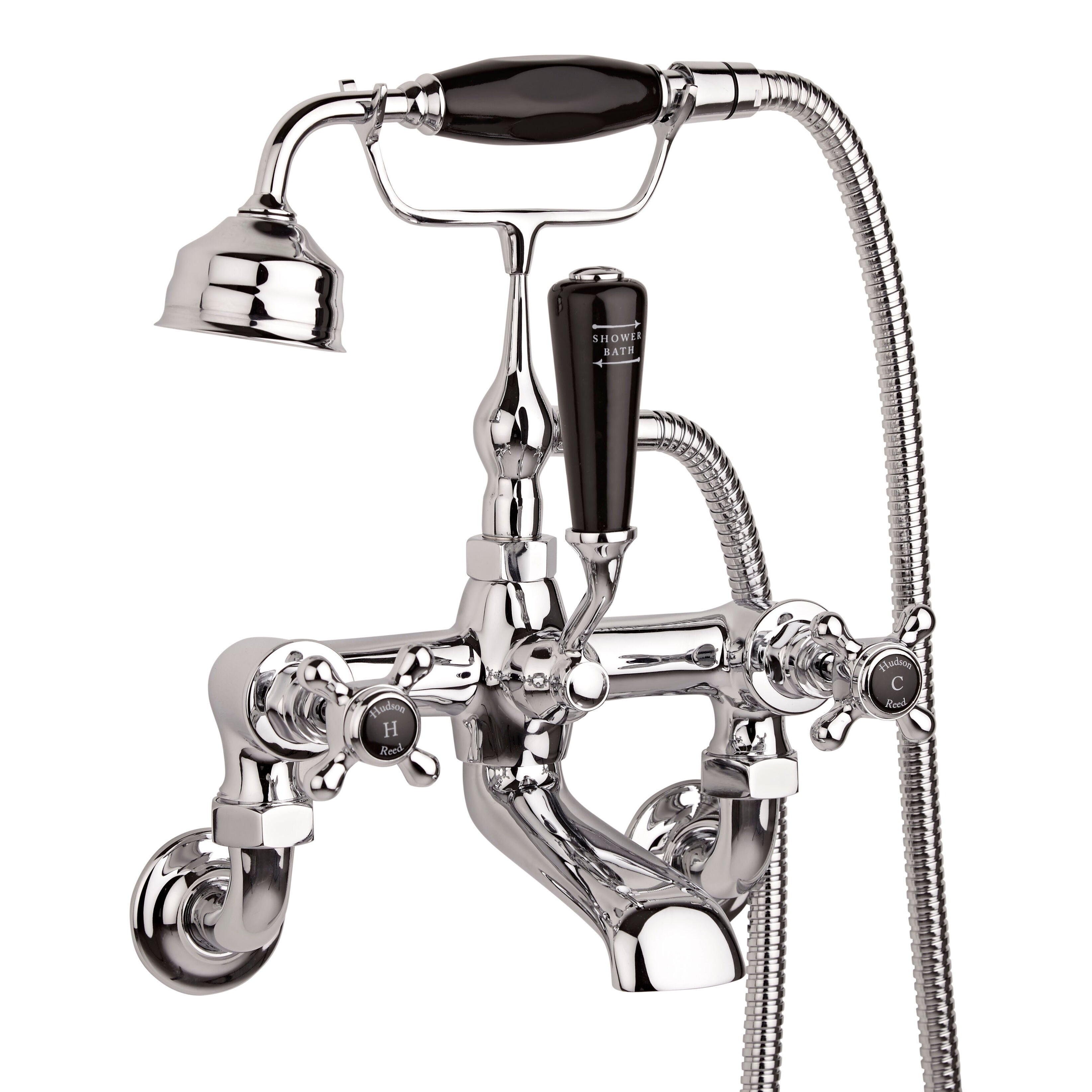 Claremont Topaz Crosshead Wall Mounted Bath Shower Mixer Tap