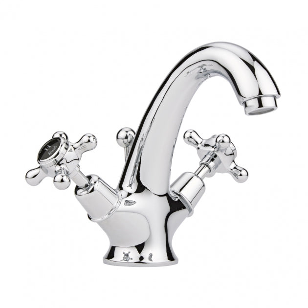 Claremont Topaz Dome Dual Handle Mono Basin Mixer Tap with Pop Up Waste