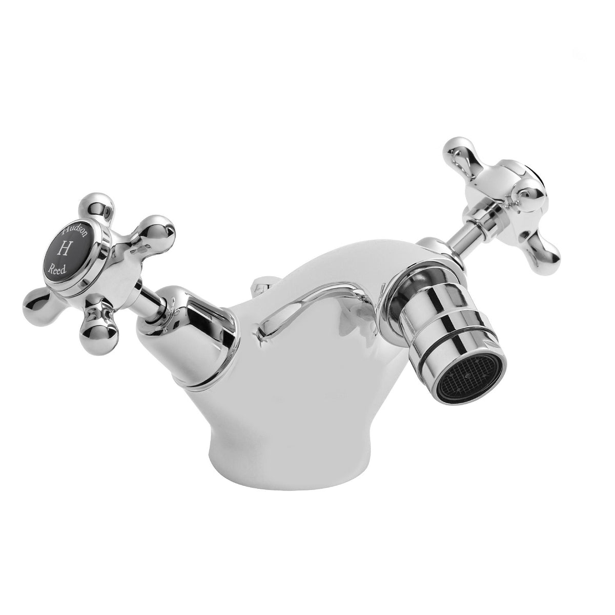 Claremont Dome Collar Crosshead Handle Bidet Mixer Tap With Waste