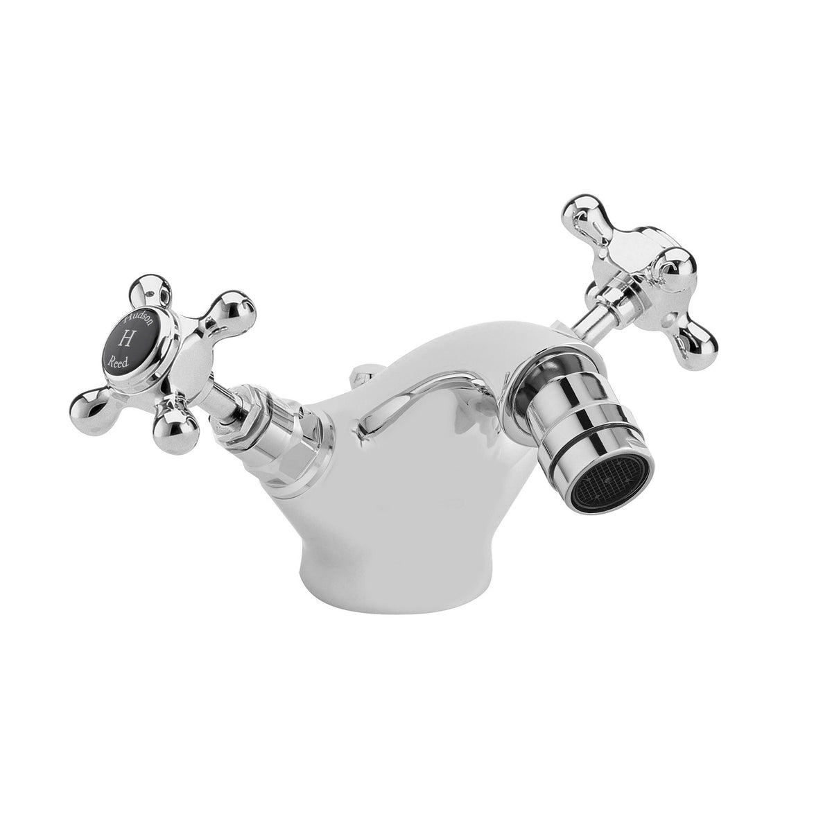 Claremont Hexagonal Collar Crosshead Handle Bidet Mixer Tap With Waste