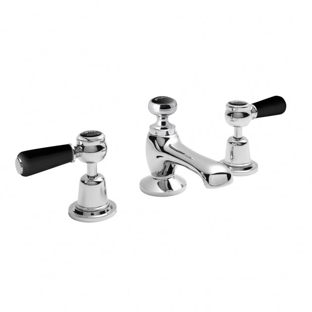 Claremont Topaz 3-Hole Deck Mounted Lever Basin Mixer Tap with Pop Up Waste