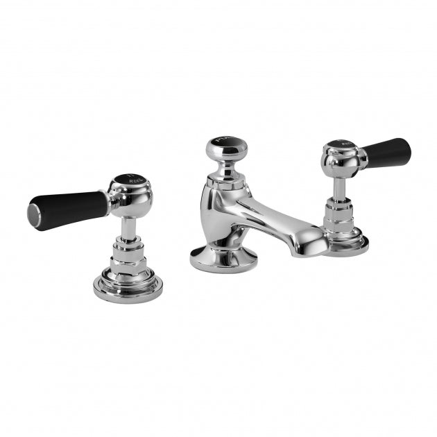Claremont Topaz 3 Hole Dual Lever Basin Mixer Tap with Pop Up Waste