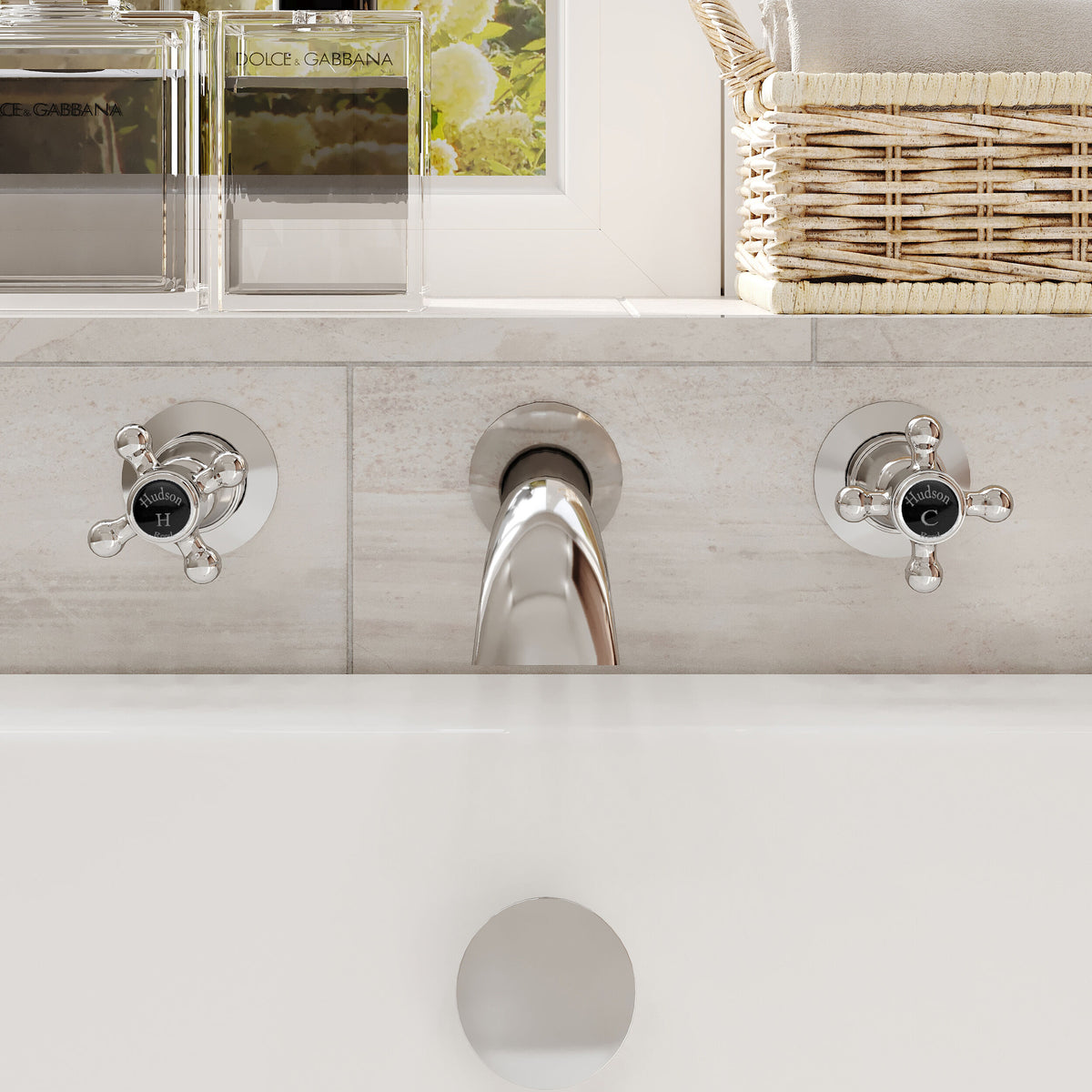 Claremont Topaz 3 Hole Wall Mounted Bath Filler Tap