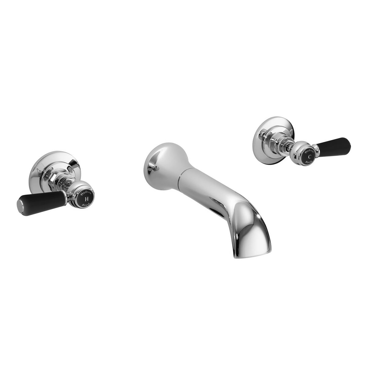 Claremont Topaz 3 Hole Dual Lever Wall Mounted Bath Filler Tap