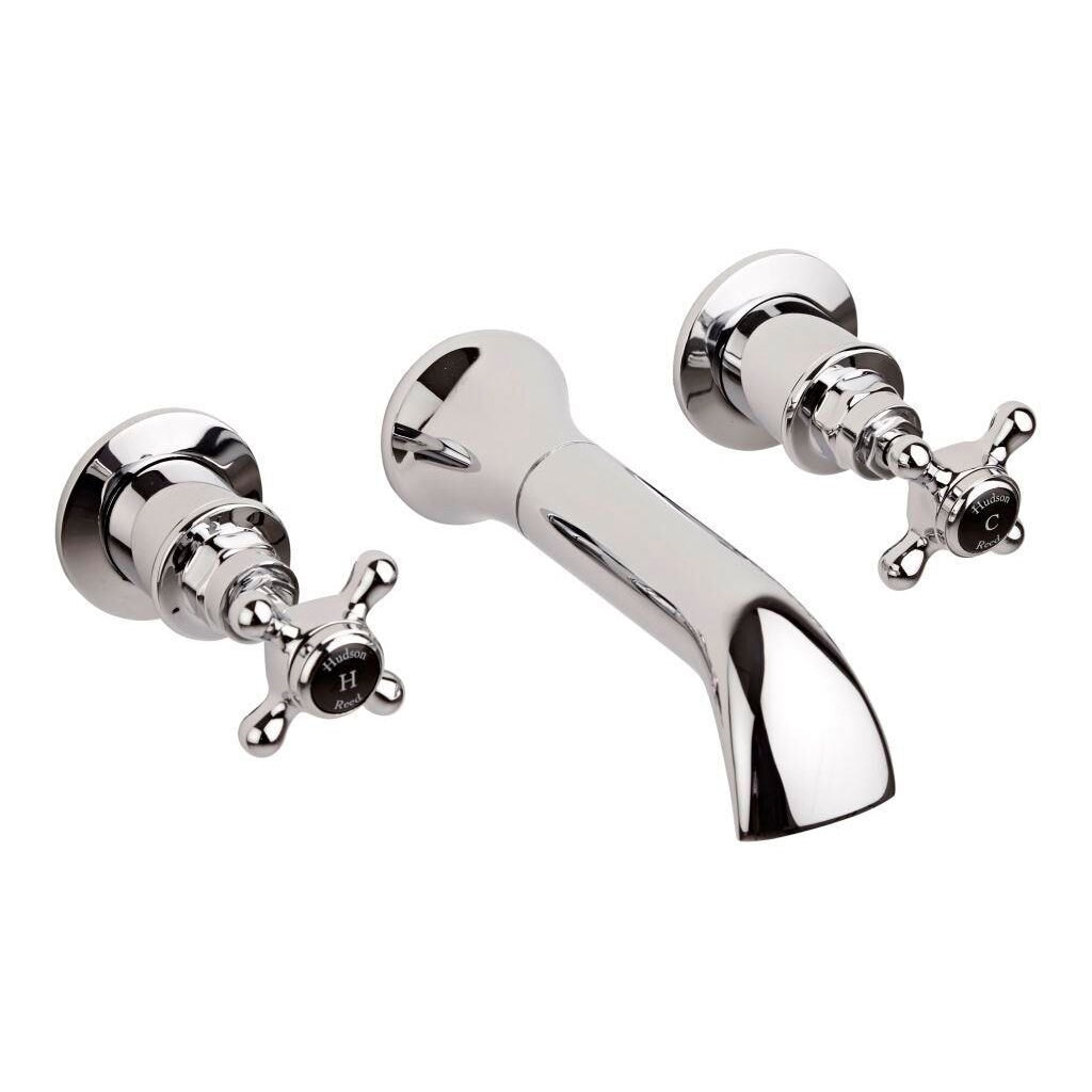 Claremont Topaz Crosshead 3 Hole Wall Mounted Bath Filler Tap
