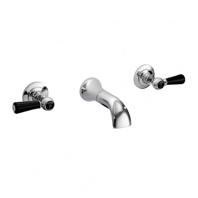 Claremont Topaz 3-Hole Wall Mounted Lever Basin Mixer Tap