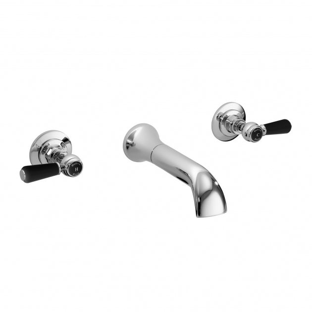 Claremont Topaz Lever 3 Hole Wall Mounted Basin Mixer Tap