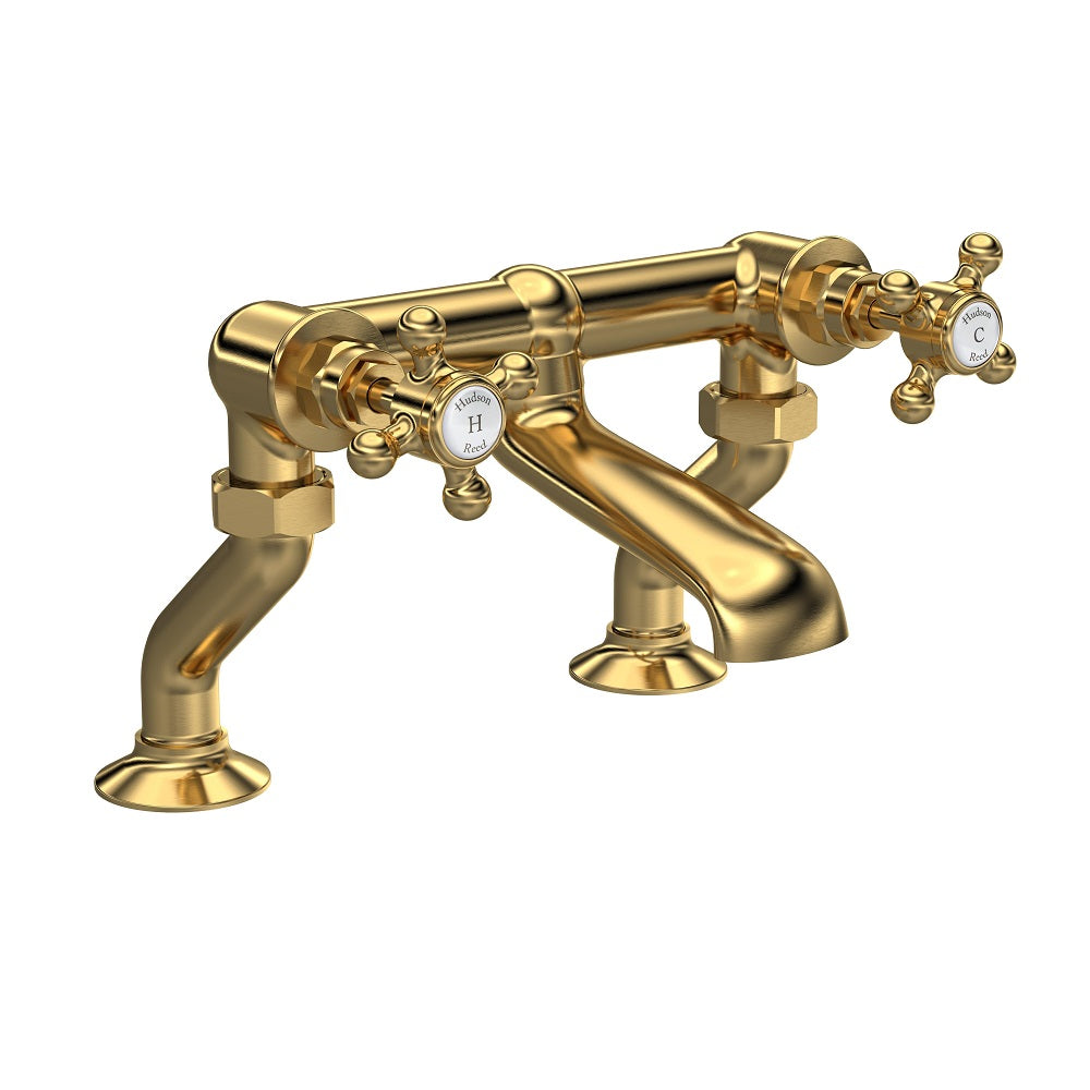 Claremont Deck Mounted Bath Filler Tap - Brushed Brass