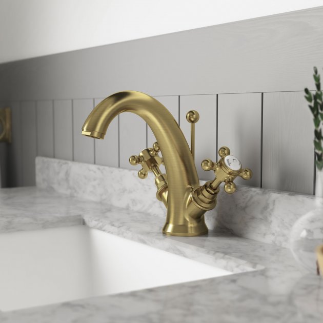 Claremont Topaz Hexagonal Collar Mono Basin Mixer Tap with Pop Up Waste
