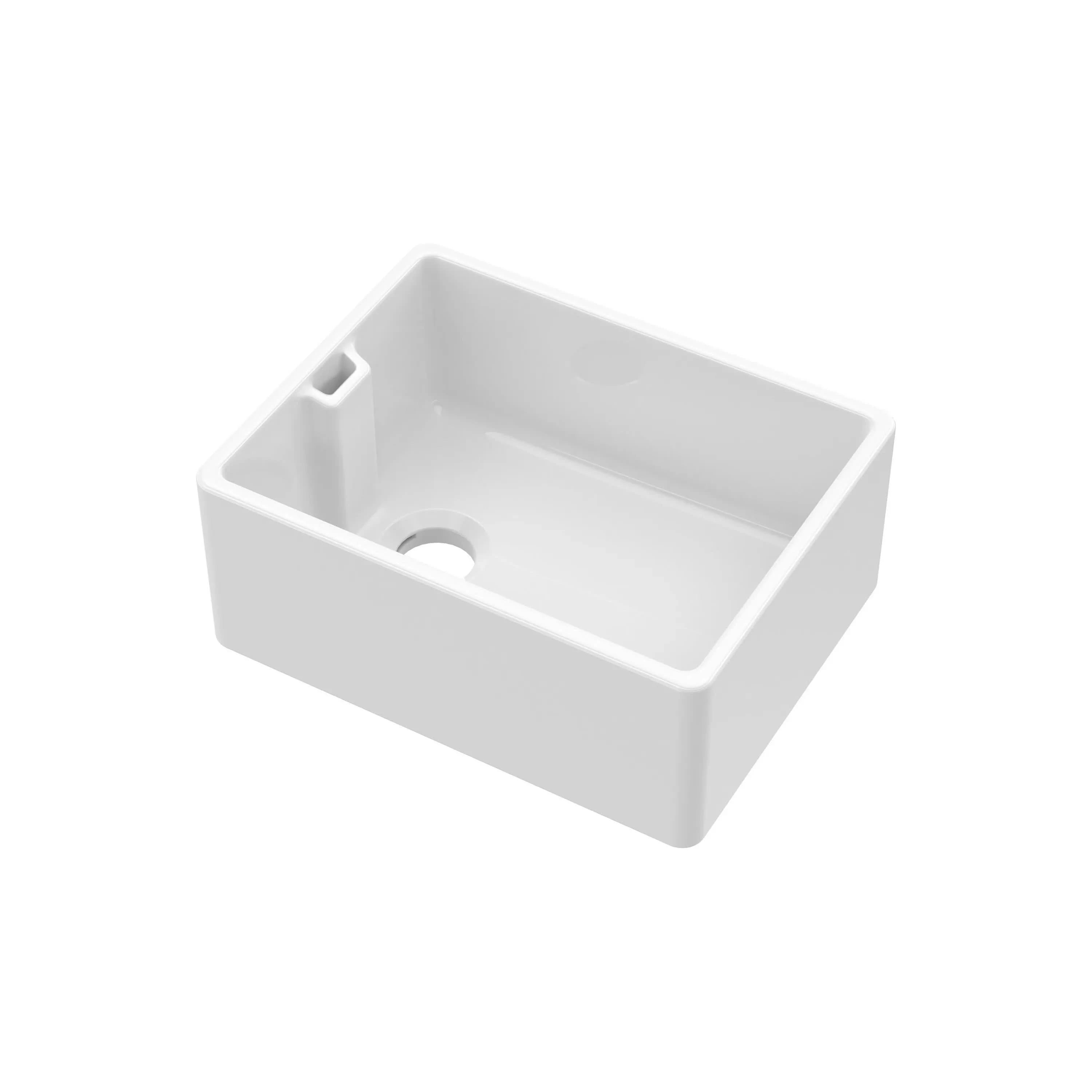 Nuie Single Bowl Belfast Sink With Offset Waste And Weir Overflow