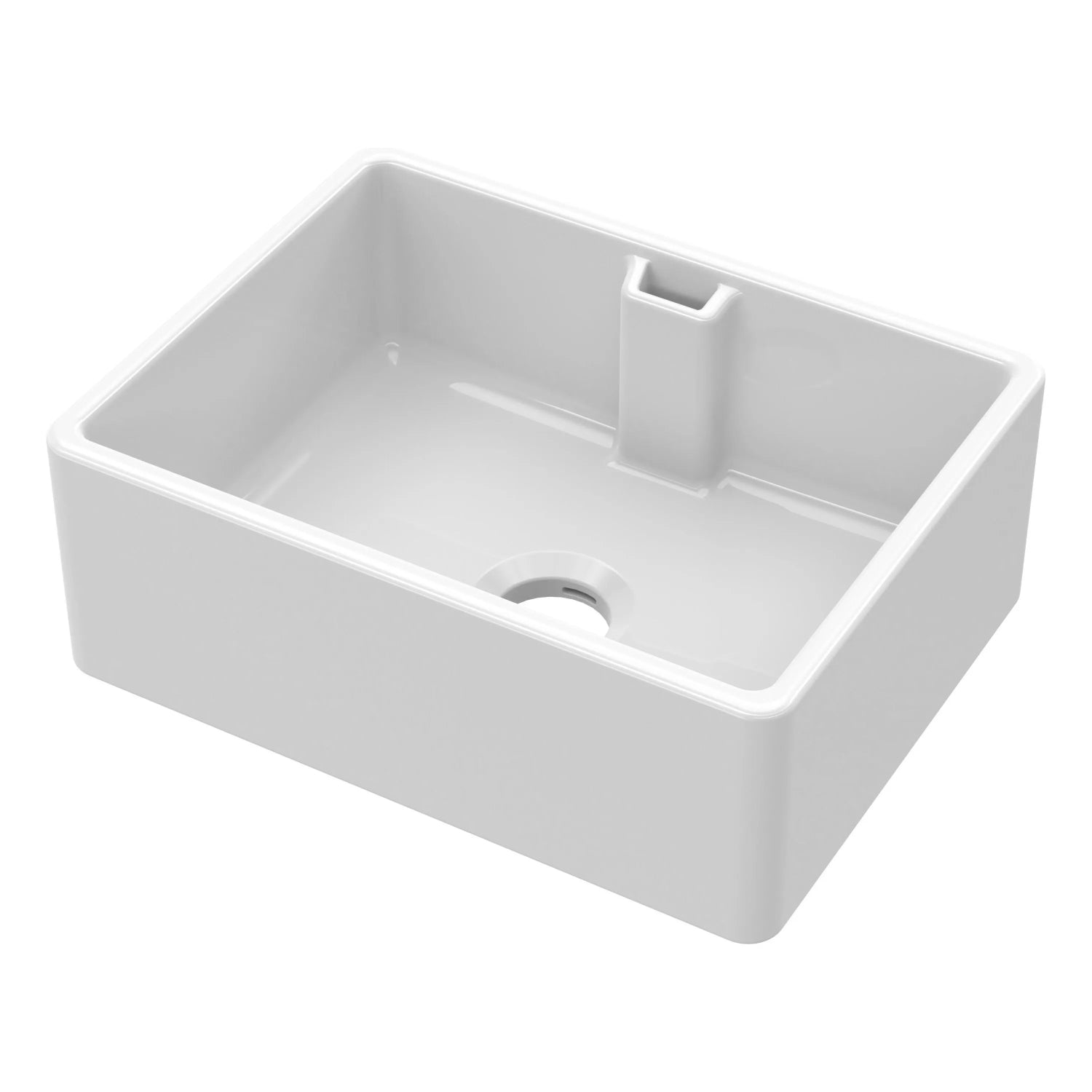 Nuie Single Bowl Belfast Sink With Central Waste And Weir Overflow - White