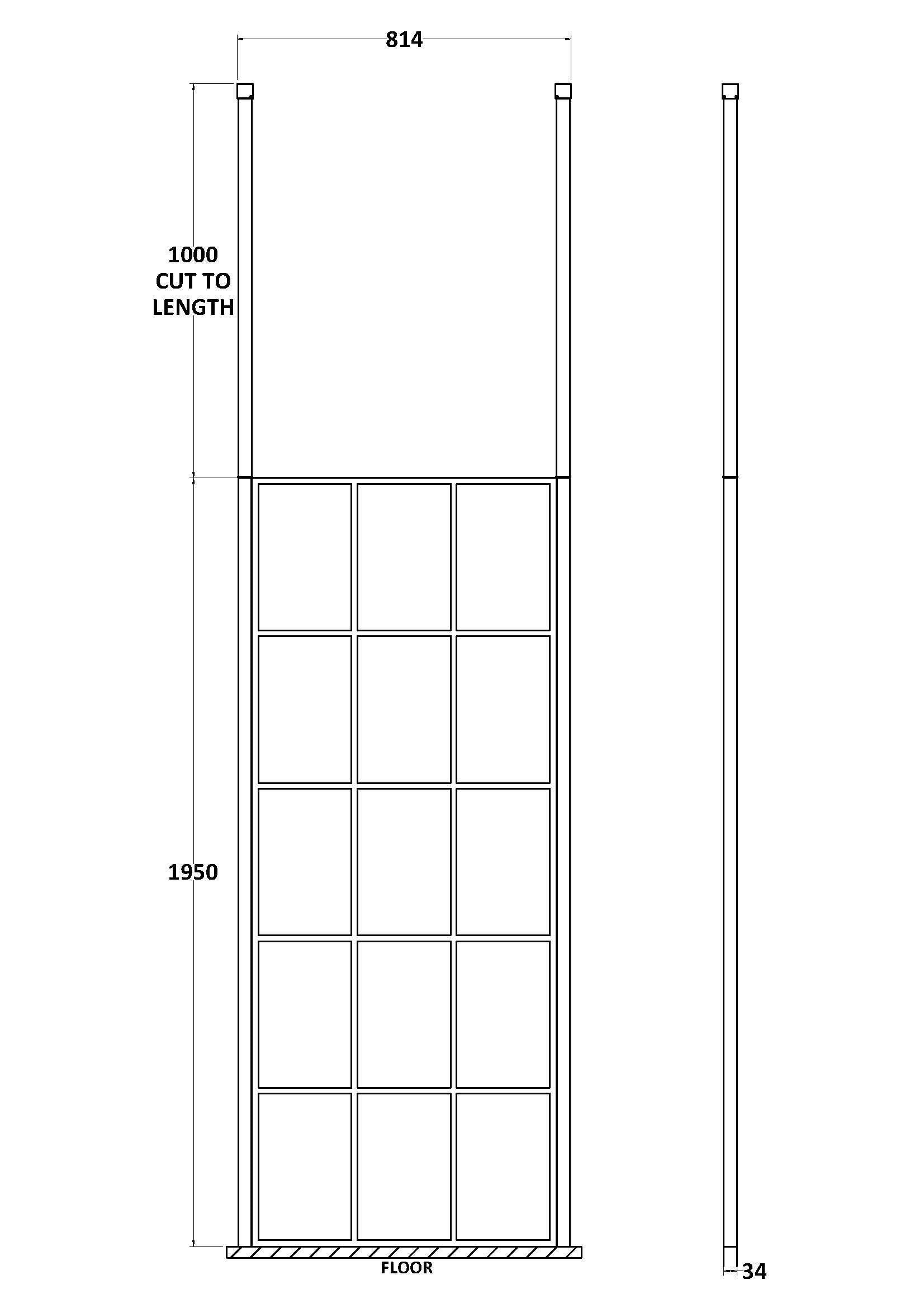 Aspect 8mm Frame Screen Wetroom With Ceiling Posts - Matt Black