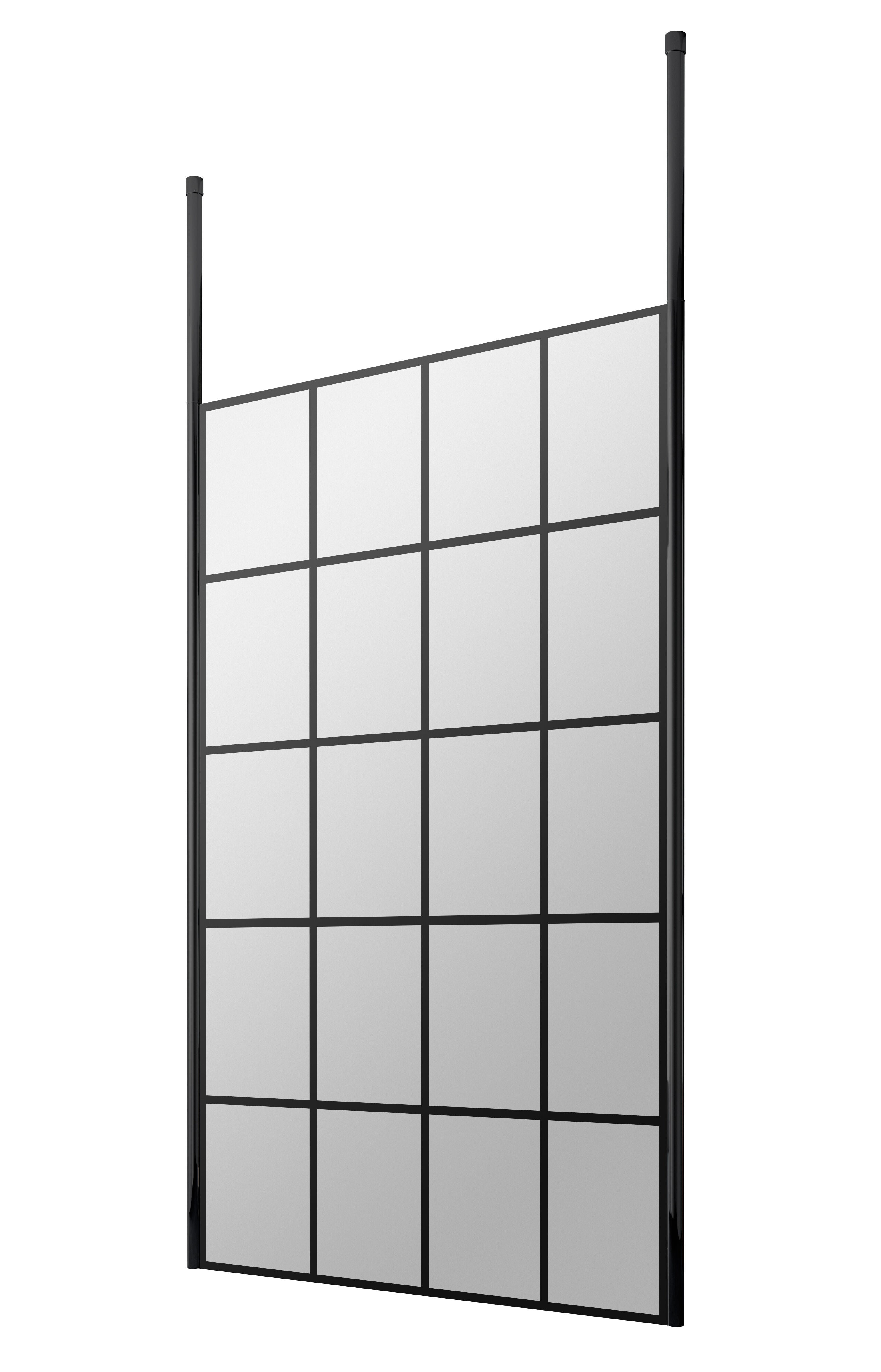 Aspect 8mm Frame Screen Wetroom With Ceiling Posts - Matt Black
