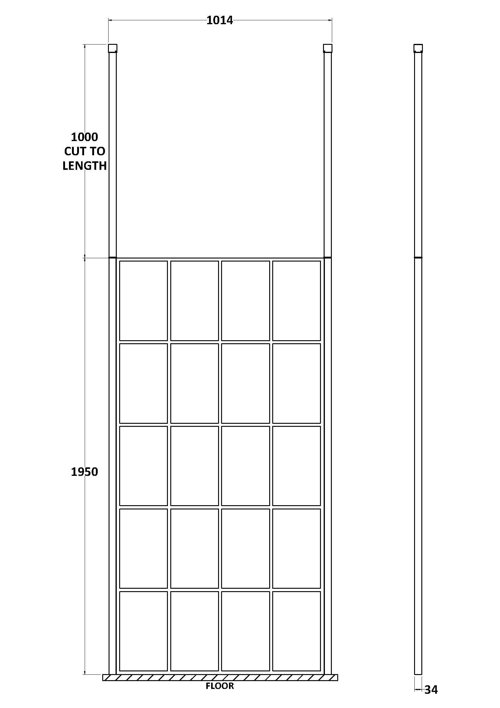Aspect 8mm Frame Screen Wetroom With Ceiling Posts - Matt Black
