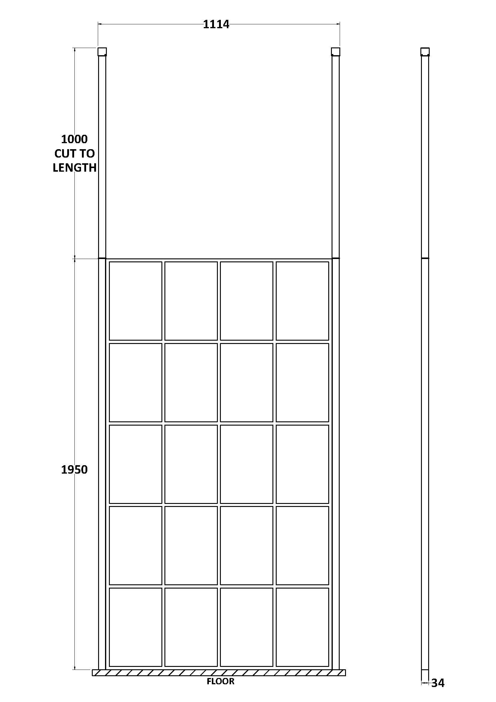 Aspect 8mm Frame Screen Wetroom With Ceiling Posts - Matt Black