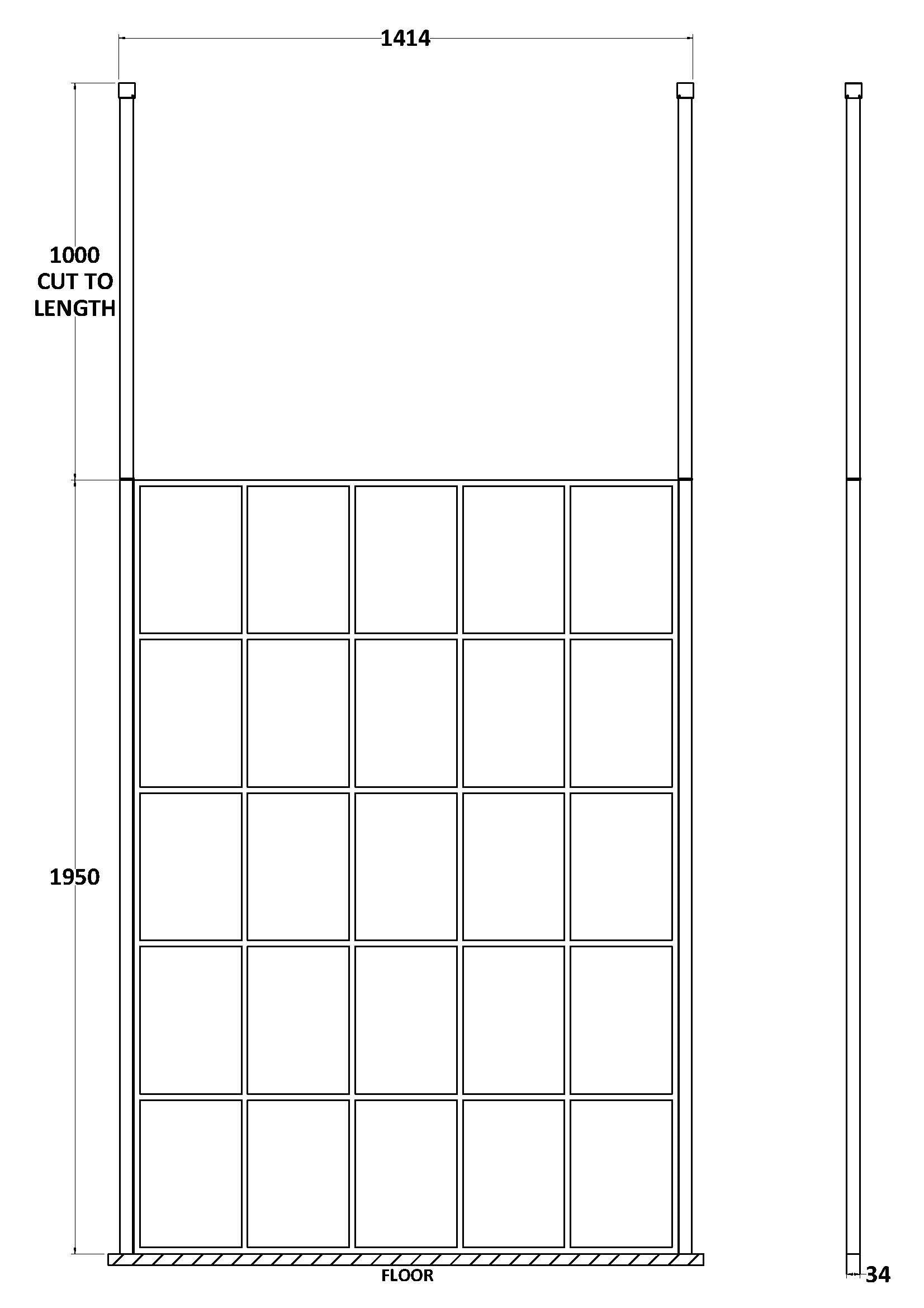 Aspect 8mm Frame Screen Wetroom With Ceiling Posts - Matt Black