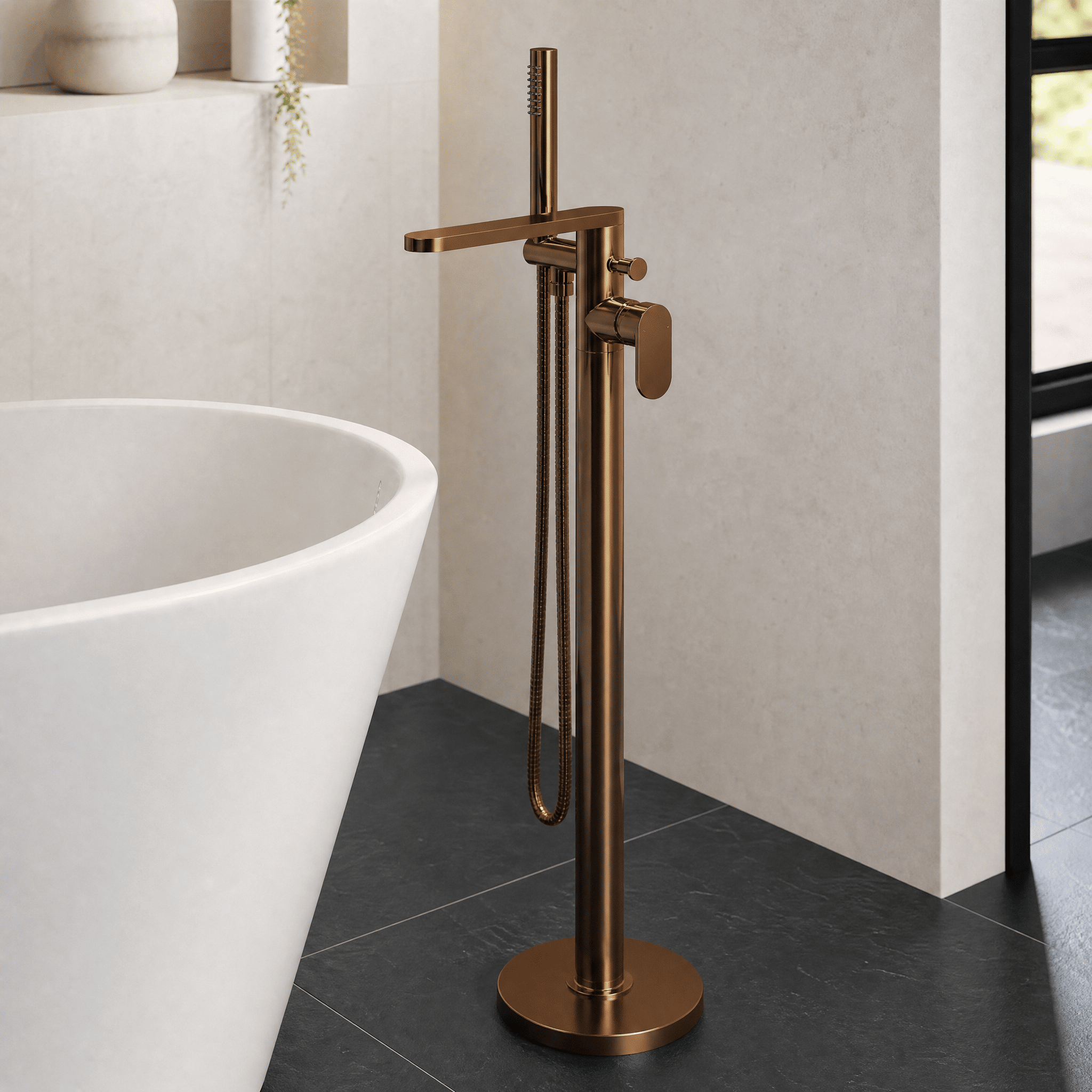 Brent Freestanding Bath Shower Mixer Tap With Handset