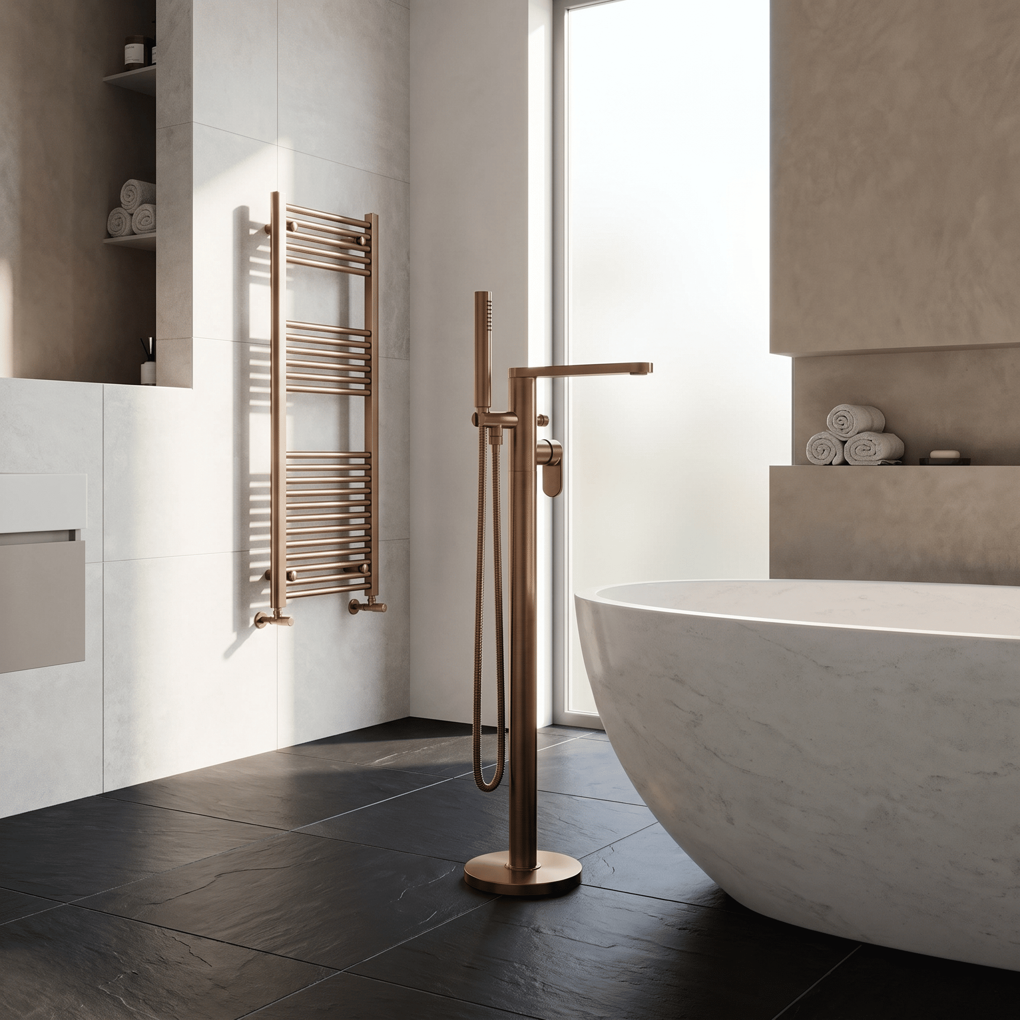 Brent Freestanding Bath Shower Mixer Tap With Handset