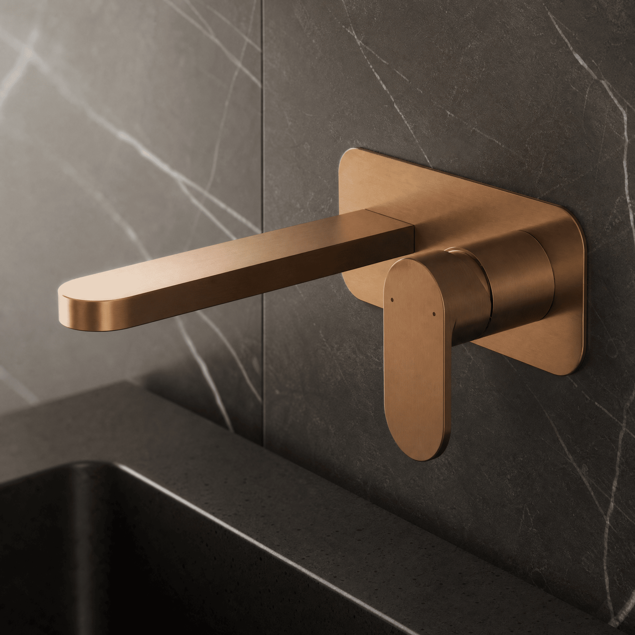 Brent 2 Hole Wall Mounted Basin Mixer Tap With Plate
